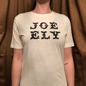 New Ultra Soft White Joe Ely White T-Shirt